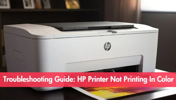 Hands removing a color ink cartridge from an open inkjet printer carriage
