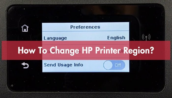 Home office printer with touchscreen panel ready to change printer language