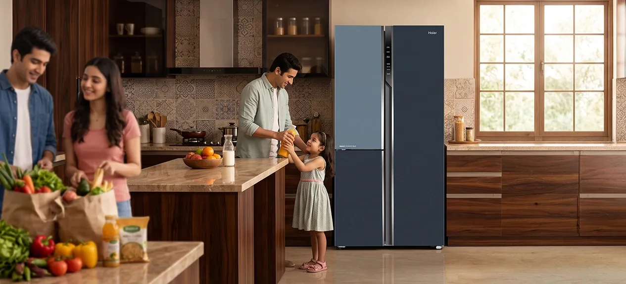 Person checking a warm refrigerator side panel for signs it is overdue