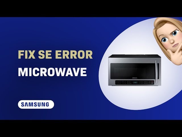 White Samsung microwave with glowing display in a modern kitchen